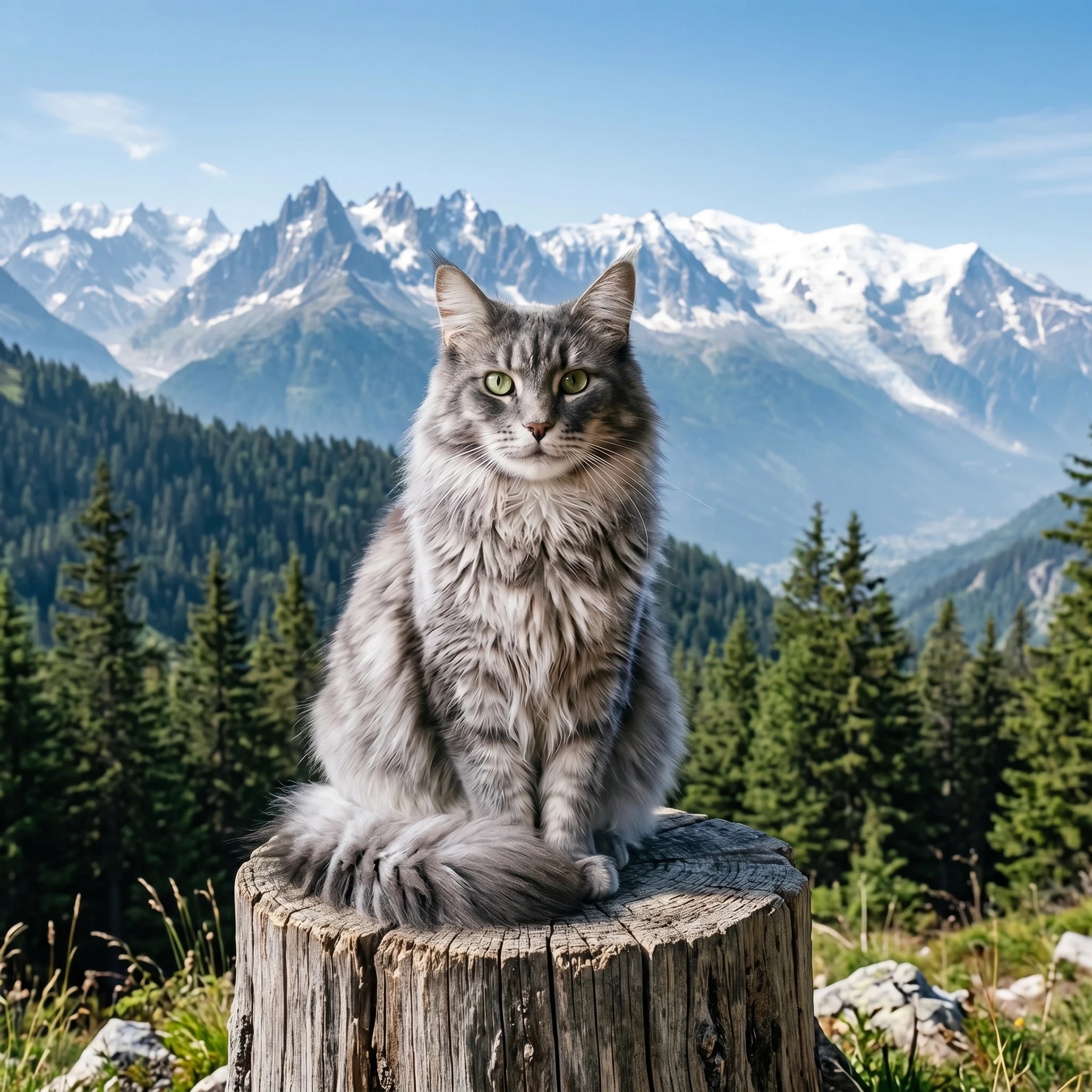 Replace background with mountains