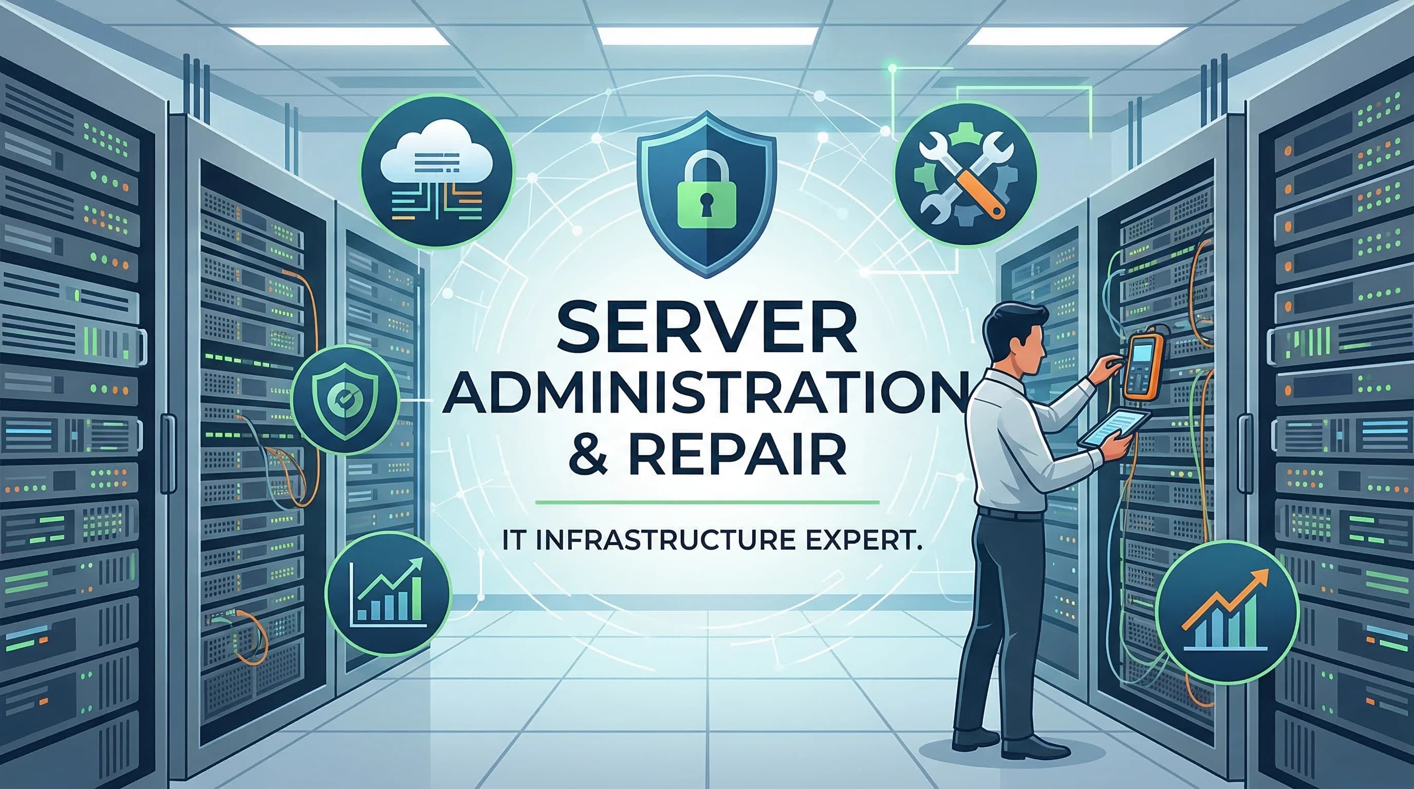 I need a cover for my freelancer.com profile. I will be doing server administration, repair, etc. Something related to servers.